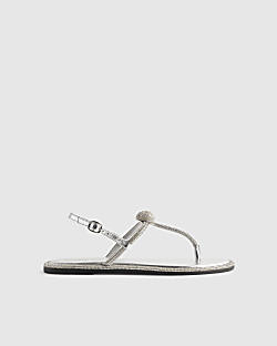 Silver Embellished Sandals