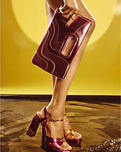 Pink Swirl Panel Clutch Bag