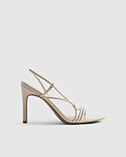 Cream Strappy Heeled Sandals
