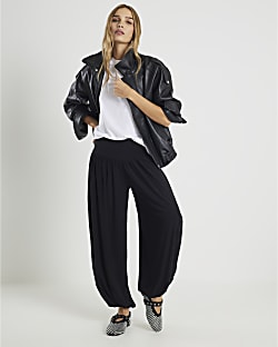 Black Balloon Leg Trousers