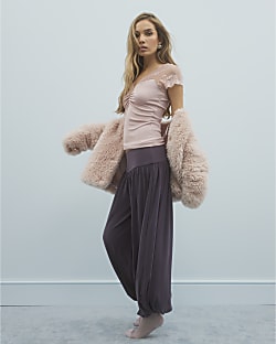 Grey Balloon Leg Trousers