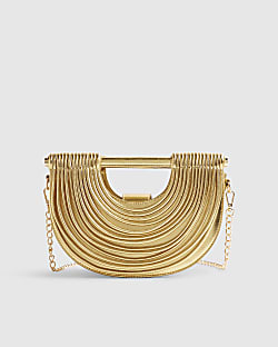 Gold Tube Clutch Bag