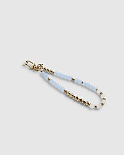 Blue Beaded Phone Chain