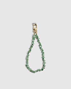 Green Stone Beaded Phone Chain