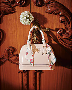 Cream Scarf Handle Cross Body Bag