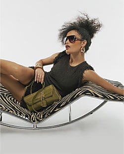 Green Charm Cross Body Tote  Bag