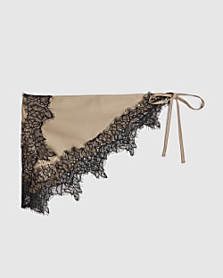 Beige Lace Trim Bandana