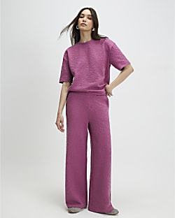 Pink Wide Leg Trousers