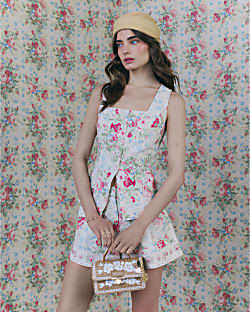 White Floral Waistcoat