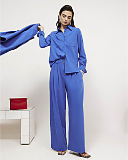 Blue Long Sleeve Tailored Shirt