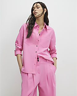 Pink Long Sleeve Tailored Shirt