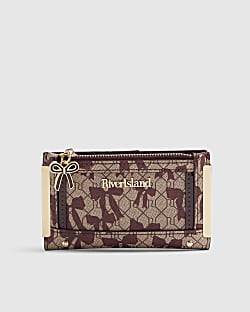 Red Bow Monogram Print Mini Purse