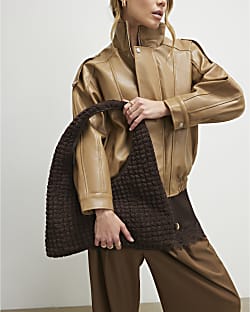 Brown Scrunch Slouch Shoulder Bag