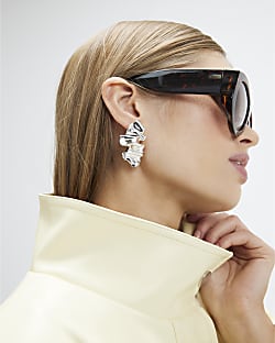 Silver Molten Stud Earrings