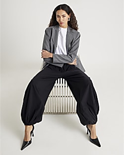 Black Tie waist Balloon Trousers