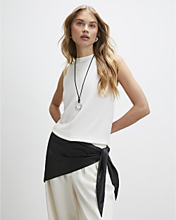 Black Faux Leather Multi Wear Scarf