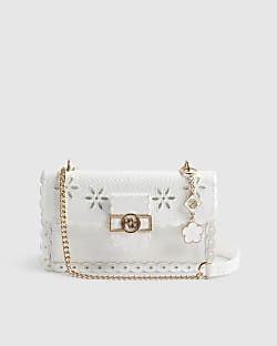 White Scalloped Edge Shoulder Bag