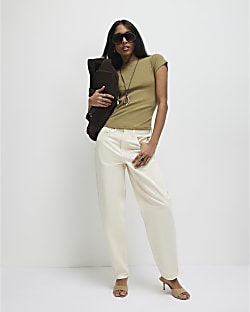 Green Fitted Rib T-Shirt