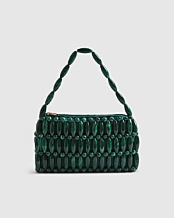 Green Beaded Clutch Bag