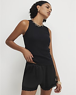 Black Built In Bra Vest