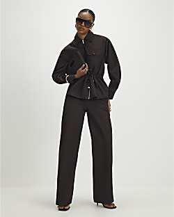 Brown Drawstring Waist Trousers