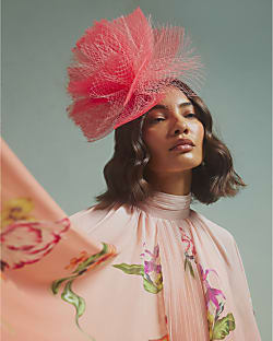 Pink Premium Jasmine Netted Fascinator