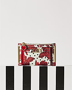 Red Floral Polka Dot Mini Purse