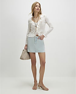 Blue Denim Mini Skirt