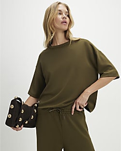 Khaki Premium Whipstitch T-Shirt