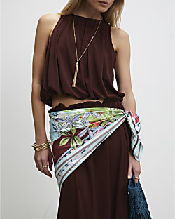 White Palm Tree Large Scarf