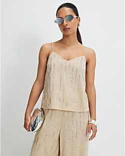 Petite Cream Embellished Cami