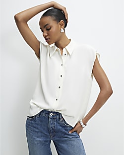 Cream Short Sleeve Relaxed Shirt