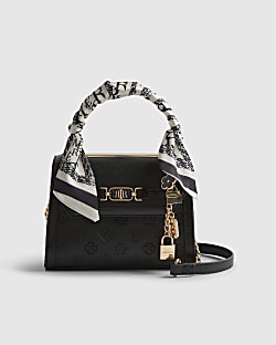 Black Mini Embossed Scarf Tote Bag