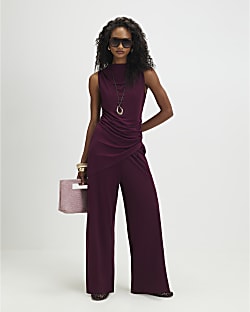 Red Modal Wide Leg Trousers