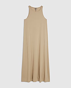 Petite Beige Modal Sleeveless Maxi Dress