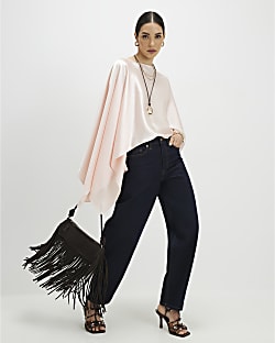 Pink Satin Waterfall Cape