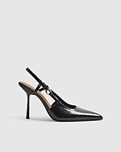 Black Slingback Court Heels
