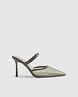 Khaki Mesh Court Heels