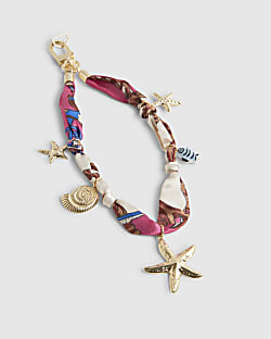 Pink Seashell Charm Phone Chain