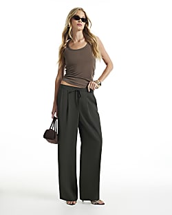Green Smart Wide Leg Joggers