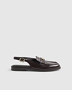 Brown Slingback Loafers