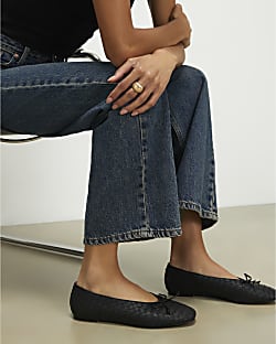 Black Woven Ballet Flats