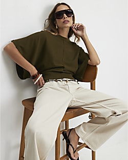 Green Knitted Short Sleeve T-Shirt