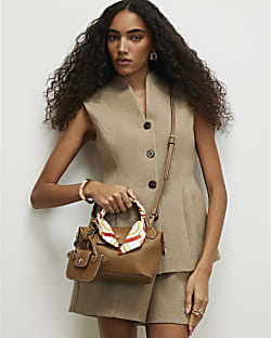 Brown Mini Flap Cross Body Bag