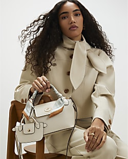 Cream Mini Flap Cross Body Bag