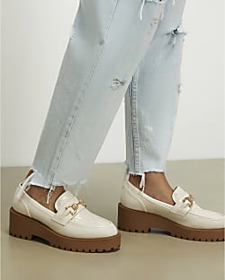 Cream Chunky Snaffle Loafers