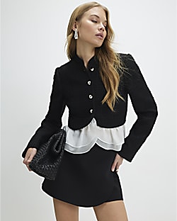 Black Wrap Front Mini Skort