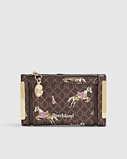Brown Horse Print Monogram Mini Purse