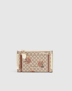 Beige Squirrel Monogram Mini Purse