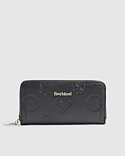 Black Monogram Embossed Purse
